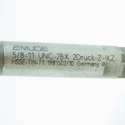 Emuge CW10F0005015 5/8"-11 Thread Forming Roll Tap 6 Groove TiN Coolant Fed