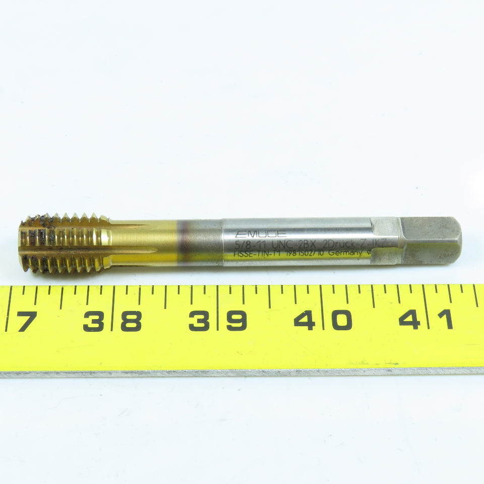 Emuge CW10F0005015 5/8"-11 Thread Forming Roll Tap 6 Groove TiN Coolant Fed