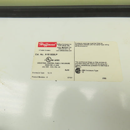 Hoffman A161606LP 16" x 16" x 6" Electrical Enclosure Wall Mount W/Backplate
