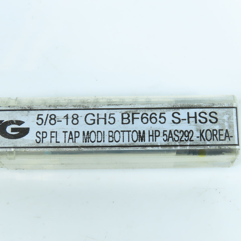 YG-1 5/8"-18 Spiral Flute Bottoming Tap 4F GH5 S-HSS