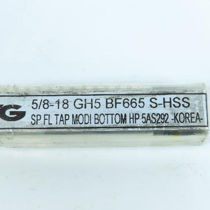 YG-1 5/8"-18 Spiral Flute Bottoming Tap 4F GH5 S-HSS