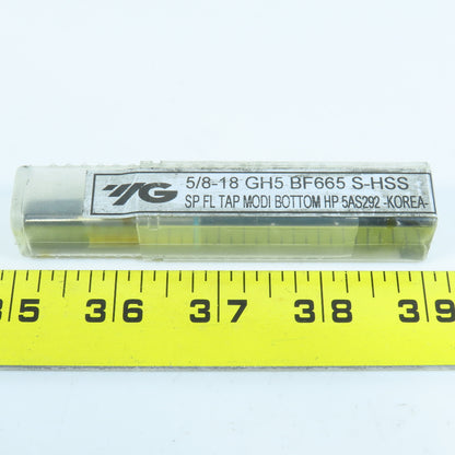 YG-1 5/8"-18 Spiral Flute Bottoming Tap 4F GH5 S-HSS