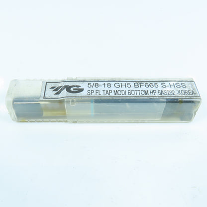 YG-1 5/8"-18 Spiral Flute Bottoming Tap 4F GH5 S-HSS