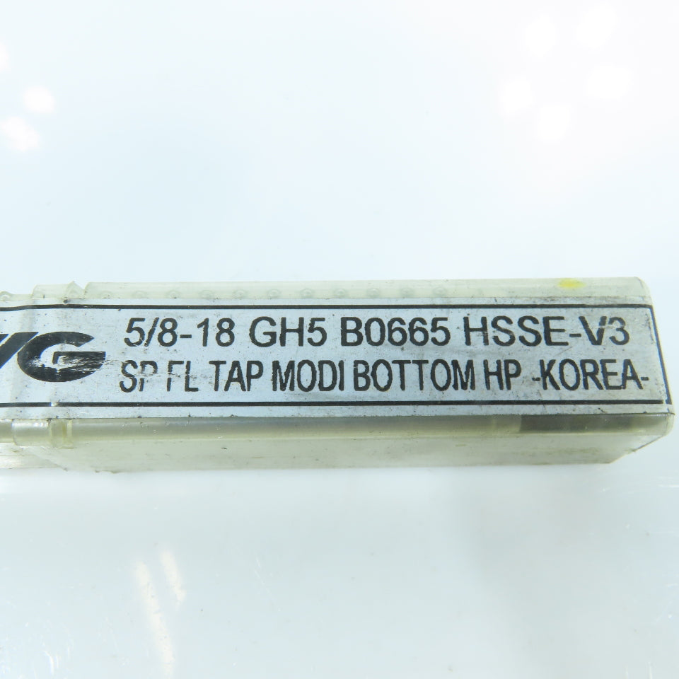 YG-1 B0665 5/8"-18 Spiral Flute Bottoming Tap 4F GH5 HSSE-V3