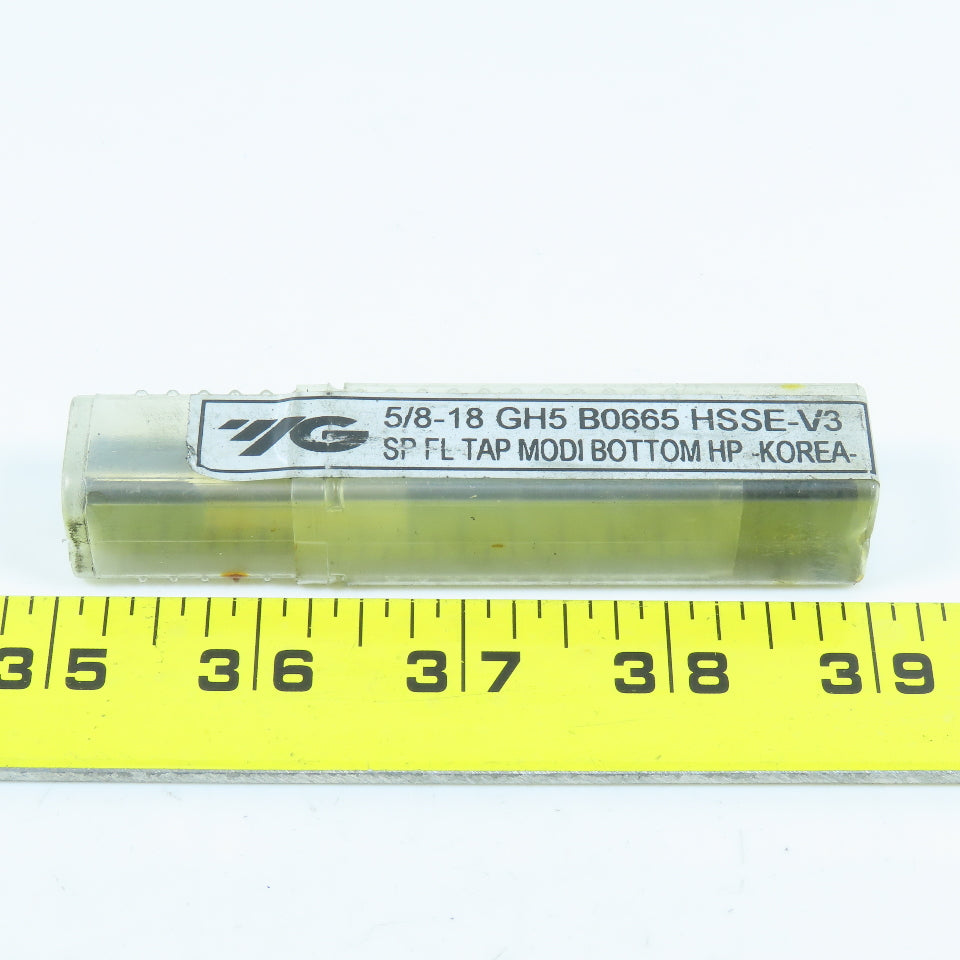 YG-1 B0665 5/8"-18 Spiral Flute Bottoming Tap 4F GH5 HSSE-V3