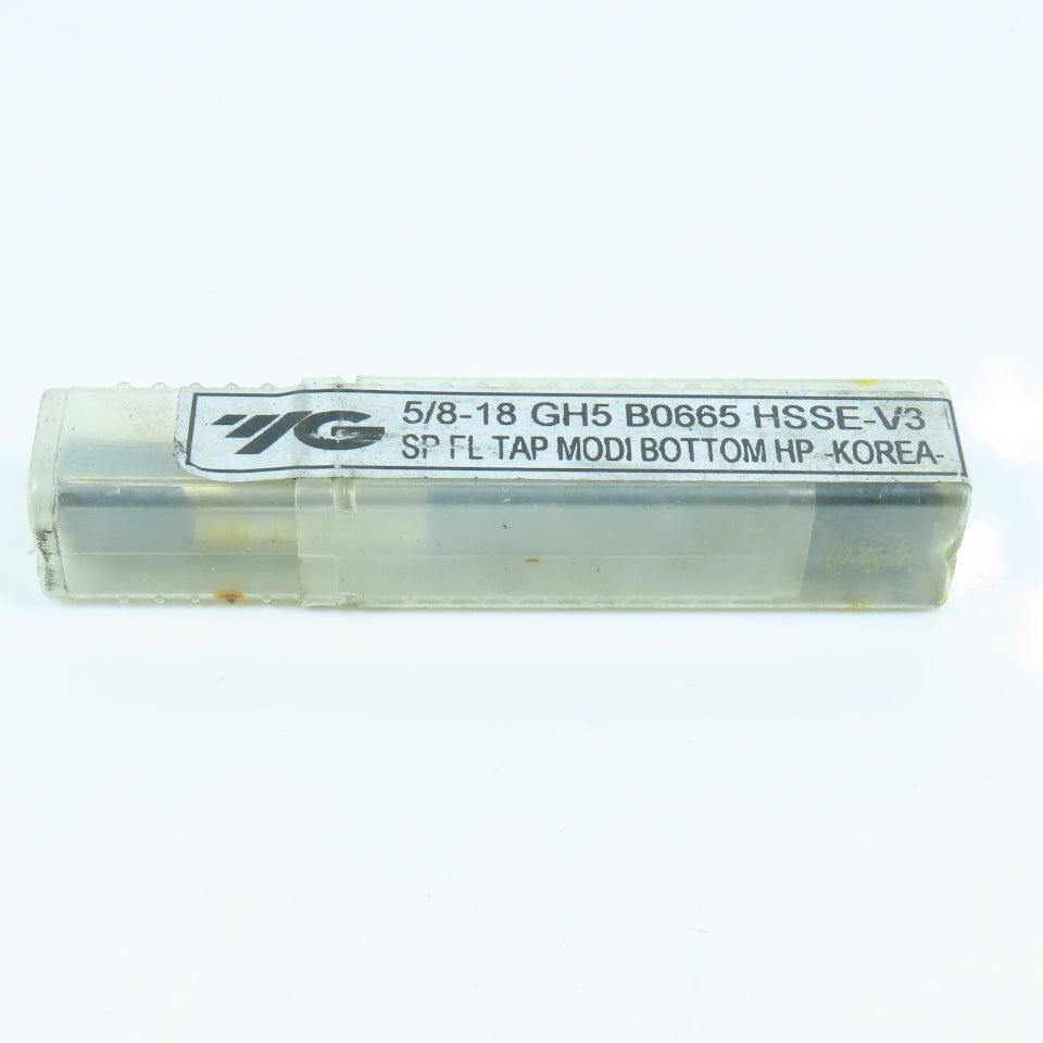 YG-1 B0665 5/8"-18 Spiral Flute Bottoming Tap 4F GH5 HSSE-V3