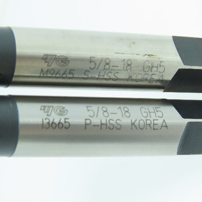 YG-1 I3665 & M9665 5/8"-18 Straight Flute Plug Tap 3F GH5 Lot of 3