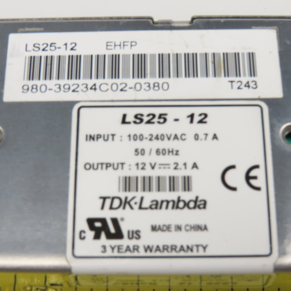 TDK-Lambda LS25-12 Power Supply 100-240VAC 12VDC Output