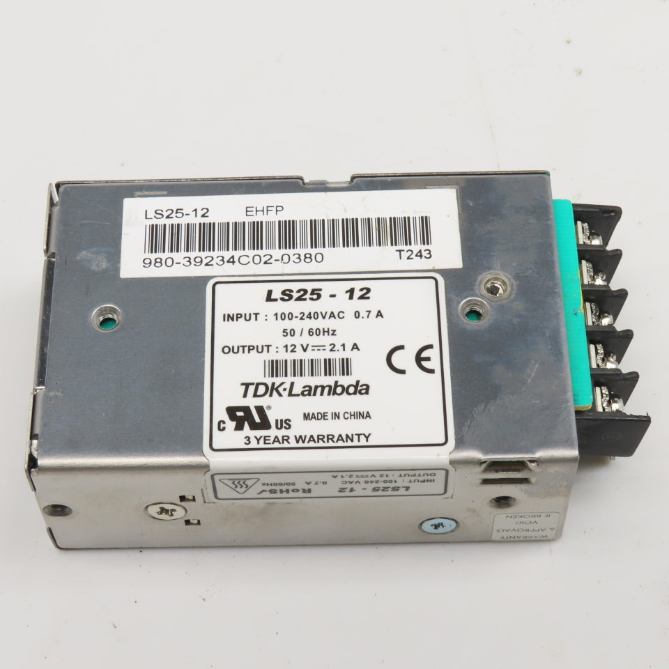 TDK-Lambda LS25-12 Power Supply 100-240VAC 12VDC Output