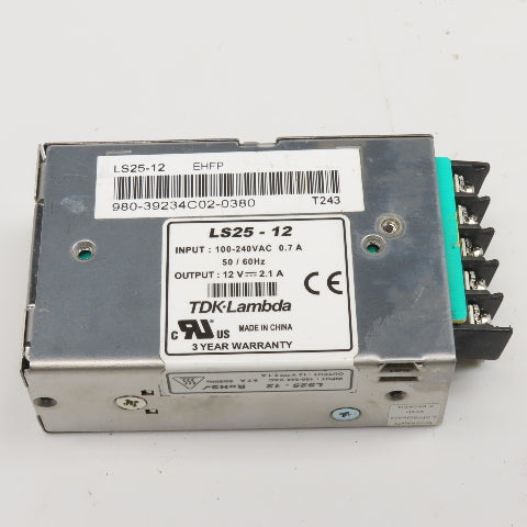 TDK-Lambda LS25-12 Power Supply 100-240VAC 12VDC Output