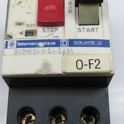 Telemecanique GV2ME04/0.4-0.63A Manual Motor Starter 0.4-0.63A Overload