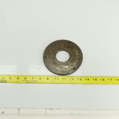 5-3/4" OD Steel Washer 5/16" Thick 2" Center Hole 1/4" Bolt Holes