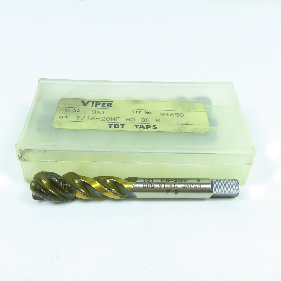 Viper 7/16"-20 NF Spiral Flute Plug Tap 3F Lot of 3