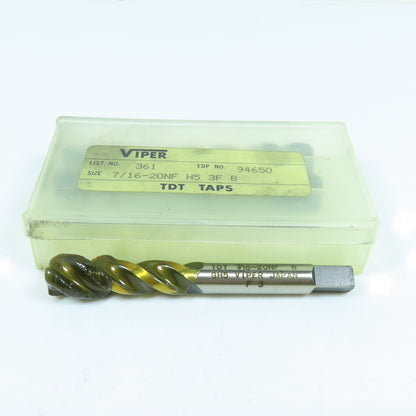 Viper 7/16"-20 NF Spiral Flute Plug Tap 3F Lot of 3