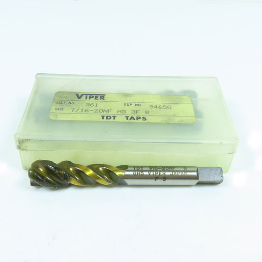 Viper 7/16"-20 NF Spiral Flute Plug Tap 3F Lot of 3