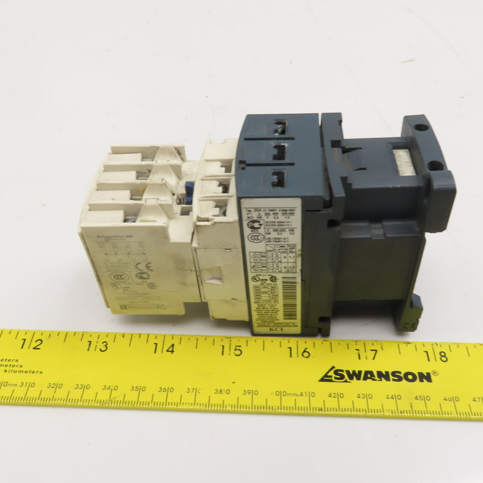 Schneider C03 LADN22 Contactor Relay W/ Aux. Block 2NC/NO 3Ph 600V 110V Coil
