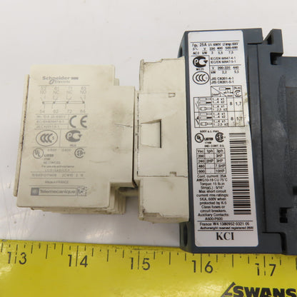 Schneider C03 LADN22 Contactor Relay W/ Aux. Block 2NC/NO 3Ph 600V 110V Coil