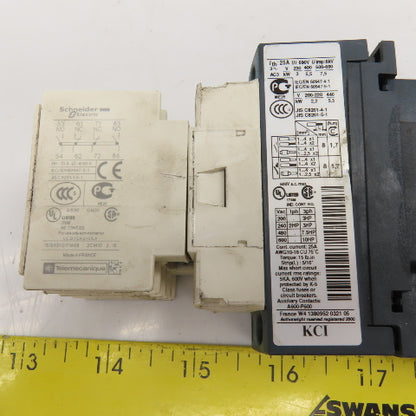 Schneider C03 LADN22 Contactor Relay W/ Aux. Block 2NC/NO 3Ph 600V 110V Coil