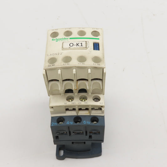 Schneider C03 LADN22 Contactor Relay W/ Aux. Block 2NC/NO 3Ph 600V 110V Coil