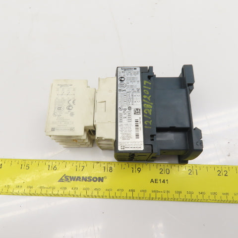 Schneider LC1 D18 LADN22 Contactor Relay W/ Aux. Block 2NC/NO 3Ph 600V 120V Coil