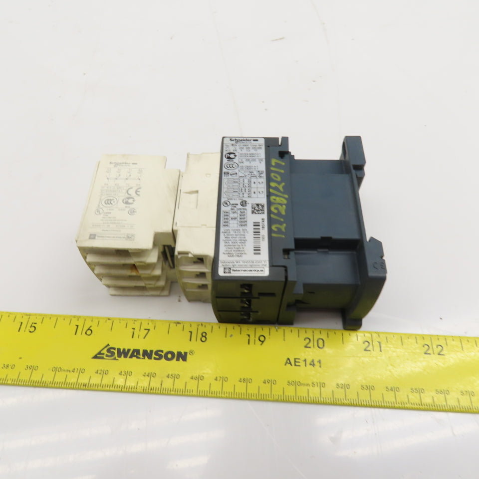 Schneider LC1 D18 LADN22 Contactor Relay W/ Aux. Block 2NC/NO 3Ph 600V 120V Coil
