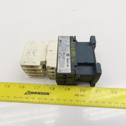 Schneider LC1 D18 LADN22 Contactor Relay W/ Aux. Block 2NC/NO 3Ph 600V 120V Coil