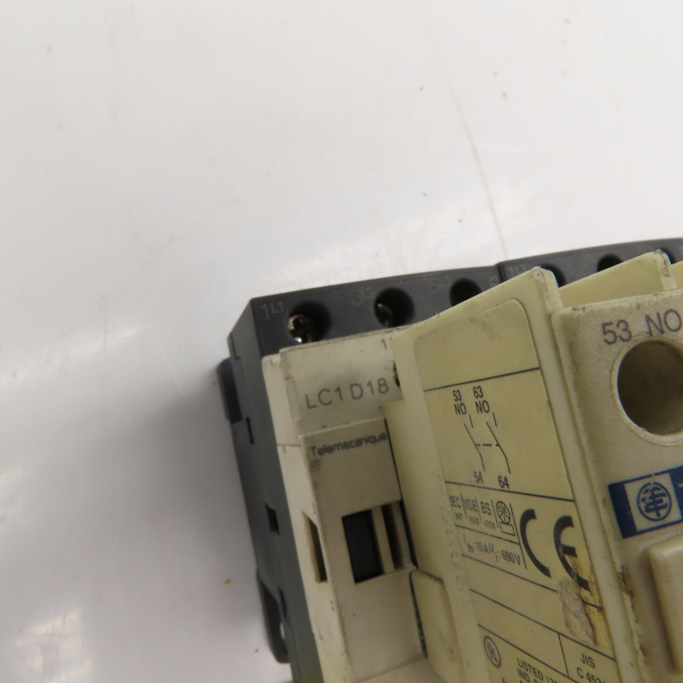 Schneider LC1 D18 Motor Contactor 690V 32A 15Hp MAX 120V Coil