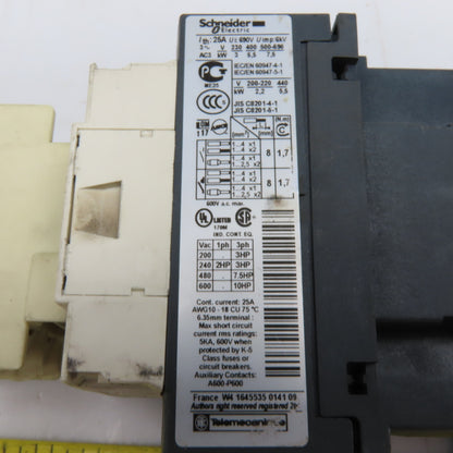 Schneider LC1D12 LADN20 Motor Contactor 690V 25A 10Hp MAX 110V Coil