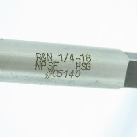 R & N 1/4"-18 NPSF Straight Flute Plug Tap 4F 6" OAL