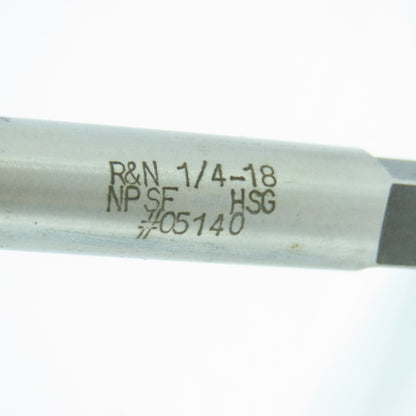 R & N 1/4"-18 NPSF Straight Flute Plug Tap 4F 6" OAL