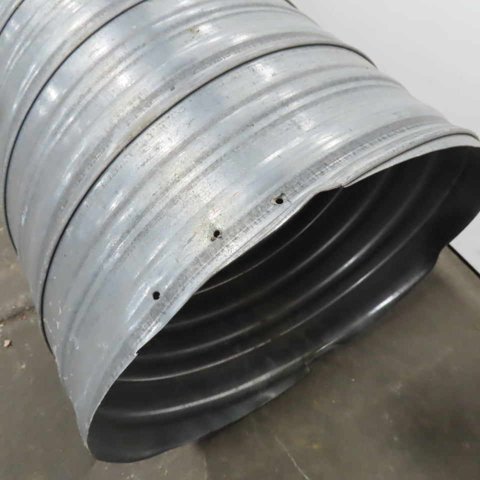 Softite 16" Spiral Lock Seam Duct Galvanized 26 Gage Corrugated Groove 9'6"