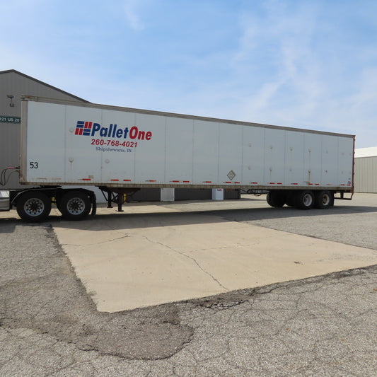 Wabash 1998 53' Tandem Axle Semi Trailer Van Storage 101"Wx110" Tall Needs Door
