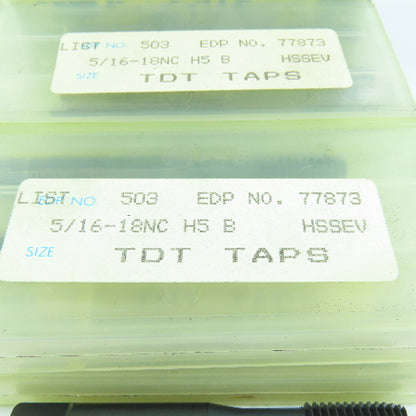 TDT 77873 5/16"-18 Thread Forming Roll Tap Bottoming Style 3 Groove Lot of 12