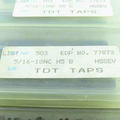 TDT 77873 5/16"-18 Thread Forming Roll Tap Bottoming Style 3 Groove Lot of 13
