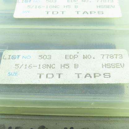 TDT 77873 5/16"-18 Thread Forming Roll Tap Bottoming Style 3 Groove Lot of 13