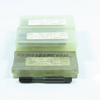 TDT 77873 5/16"-18 Thread Forming Roll Tap Bottoming Style 3 Groove Lot of 13
