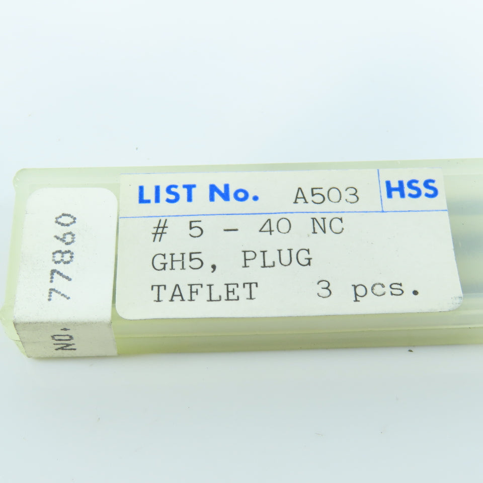 TDT Tanoi 77860 5-40 Thread Forming Roll Plug Tap GH3 Lot of 12
