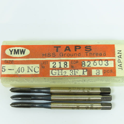 YMW 82603 5-40 Spiral Point Plug Tap 3 Flute GH2 Lot of 3