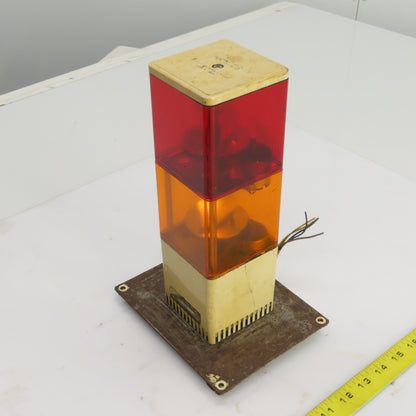 Saski KJS Patlite Cube Tower Rotating Orange/Red Warning Light 100VAC