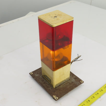 Saski KJS Patlite Cube Tower Rotating Orange/Red Warning Light 100VAC
