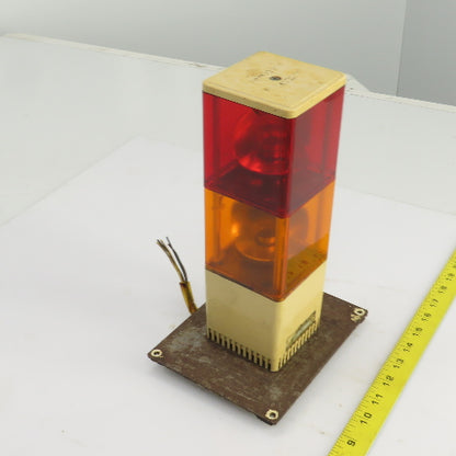 Saski KJS Patlite Cube Tower Rotating Orange/Red Warning Light 100VAC