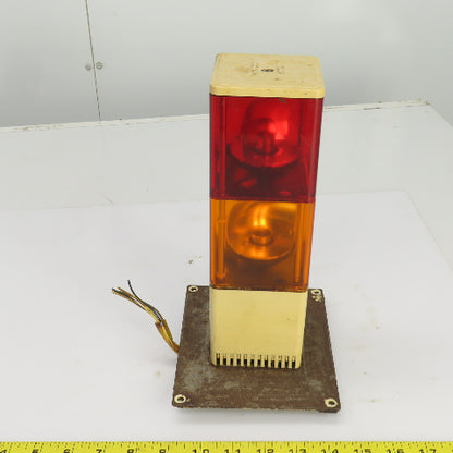Saski KJS Patlite Cube Tower Rotating Orange/Red Warning Light 100VAC