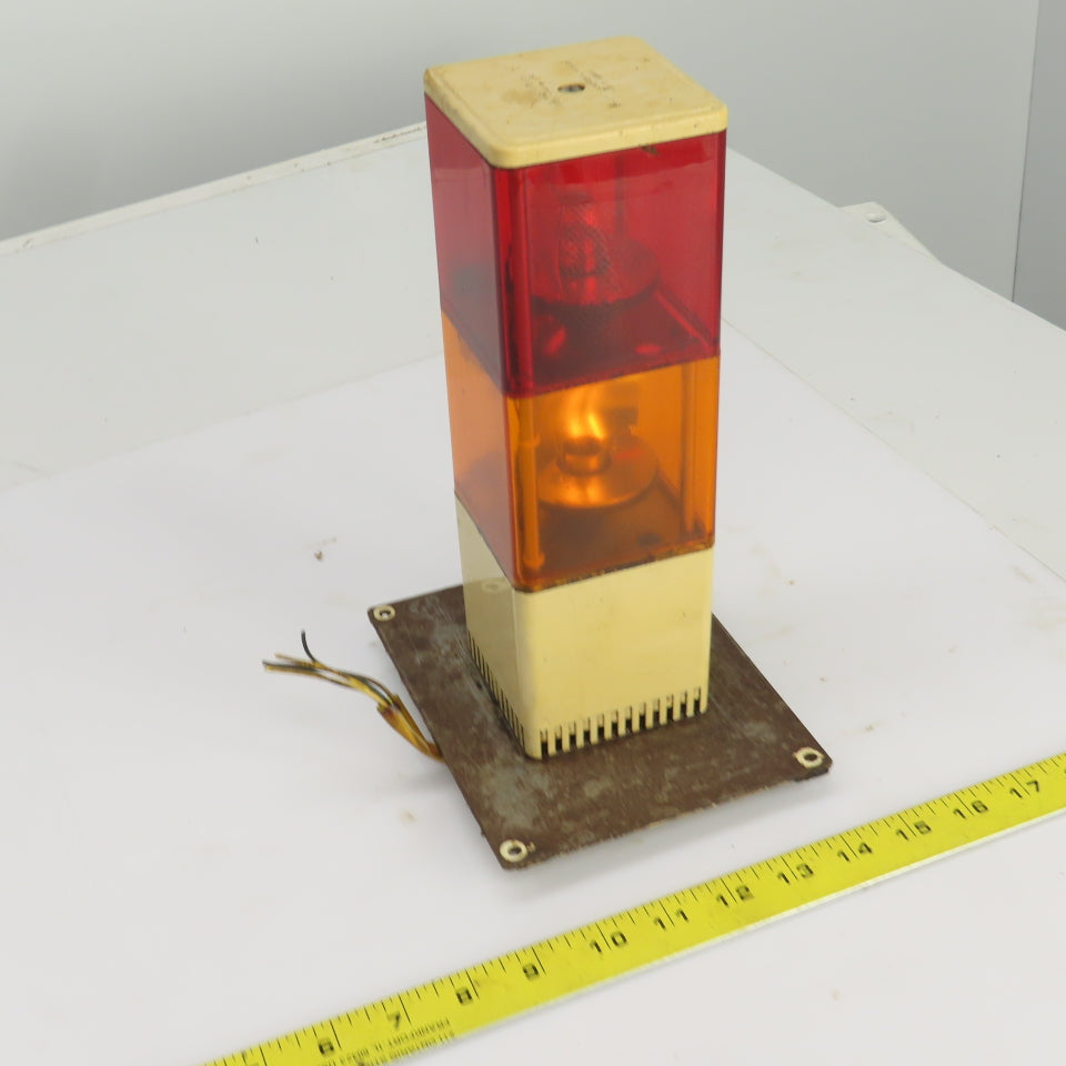 Saski KJS Patlite Cube Tower Rotating Orange/Red Warning Light 100VAC