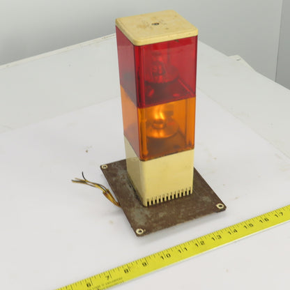 Saski KJS Patlite Cube Tower Rotating Orange/Red Warning Light 100VAC