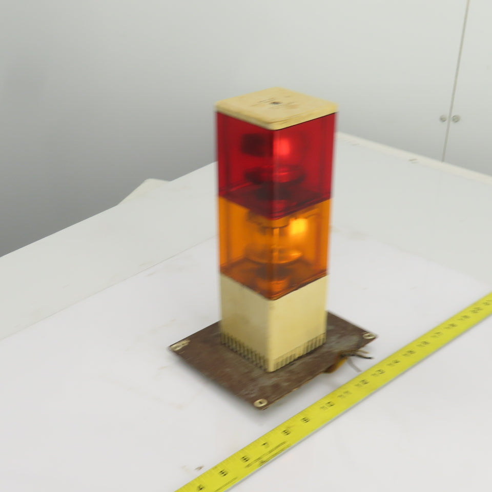Saski KJS Patlite Cube Tower Rotating Orange/Red Warning Light 100VAC