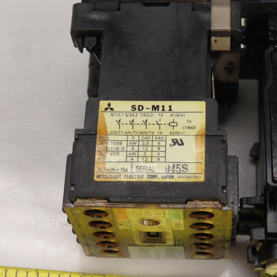 Mitsubishi SD-M11 24VDC Contactor W/TH-K12AB Thermal Overload Relay 1-1.6A