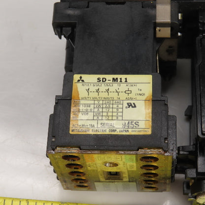 Mitsubishi SD-M11 24VDC Contactor W/TH-K12AB Thermal Overload Relay 1-1.6A
