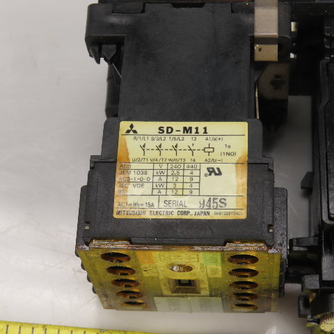 Mitsubishi SD-M11 24VDC Contactor W/TH-K12AB Thermal Overload Relay 1-1.6A