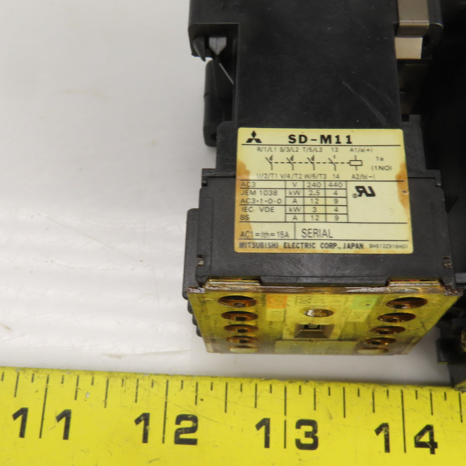 Mitsubishi SD-M11 24VDC Contactor W/TH-K12AB Thermal Overload Relay 7-11A
