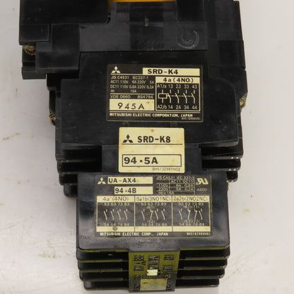 Mitsubishi SRD-K4 Magnetic Contactor 110-220V W/SRD-K8/UA-AX4 Auxiliary Contact